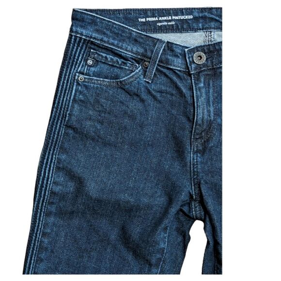 AG Adriano Goldschmied The Prima Ankle Pintucked Cigarette Ankle Jeans Size 25R - Picture 3 of 7